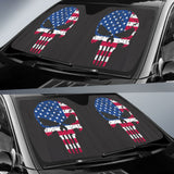 Punisher Skull American Flag Car Auto Sun Shades 213003 - YourCarButBetter