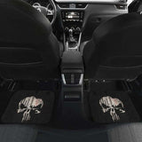 Punisher Skull Map In Black Theme Car Floor Mats 182417 - YourCarButBetter