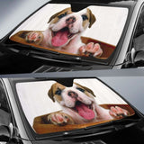 Puppy Bulldog Cute Car Sun Shade 172609 - YourCarButBetter