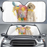 Puppy Spaniel Easter Eggs Ribbons Colorful Hd 4K 5K Car Sun Shade 104020 - YourCarButBetter