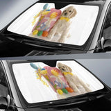 Puppy Spaniel Easter Eggs Ribbons Colorful Hd 4K 5K Car Sun Shade 104020 - YourCarButBetter