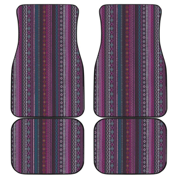 Purple Boho Stripes Decor Cl Car Floor Mats 094209 - YourCarButBetter