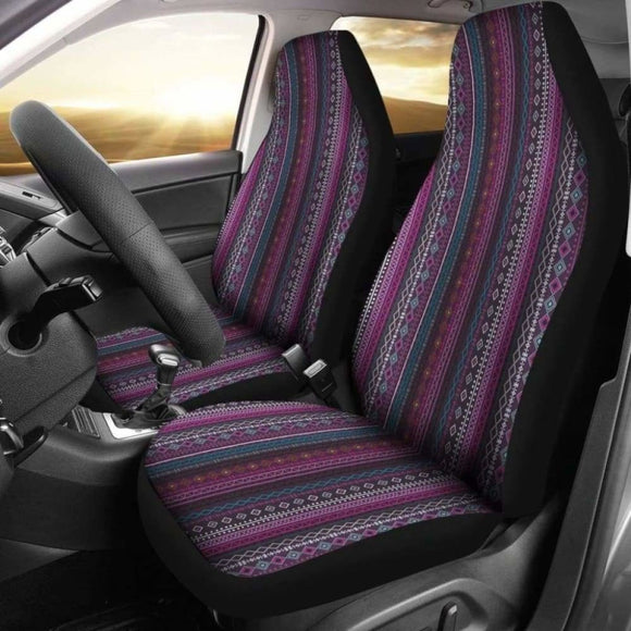 Purple Boho Stripes Decor V3 Car Seat Covers 105905 - YourCarButBetter