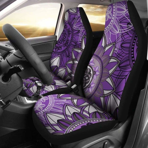 Purple Floral Mandalas Car Seat Covers 153908 - YourCarButBetter