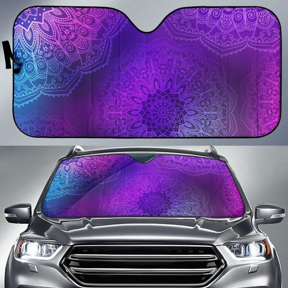 Purple Mandalas Car Sun Shades 093223 - YourCarButBetter