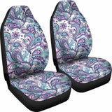 Purple, Pink, White And Teal Floral Paisley Pattern Car Seat Covers 094201