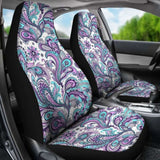 Purple, Pink, White And Teal Floral Paisley Pattern Car Seat Covers 094201