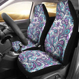 Purple Pink White And Teal Floral Paisley Pattern Car Seat Covers 105905 - YourCarButBetter
