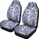 Purple Pink White And Teal Floral Paisley Pattern Car Seat Covers 105905 - YourCarButBetter