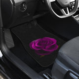 Purple Rose Blooming on Black Background Car Floor Mats 210402 - YourCarButBetter