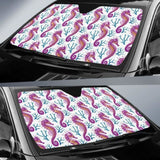 Purple Seahorse Blue Coral Pattern Car Auto Sun Shades 460402 - YourCarButBetter