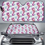 Purple Seahorse Blue Coral Pattern Car Auto Sun Shades 460402 - YourCarButBetter