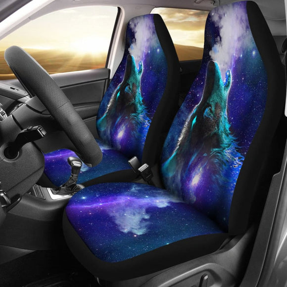 Purple Starry Sky Wolf Car Seat Covers 211602 - YourCarButBetter
