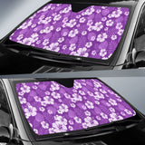 Purple With White Hibiscus Flowers Car Auto Sun Shades 210901 - YourCarButBetter