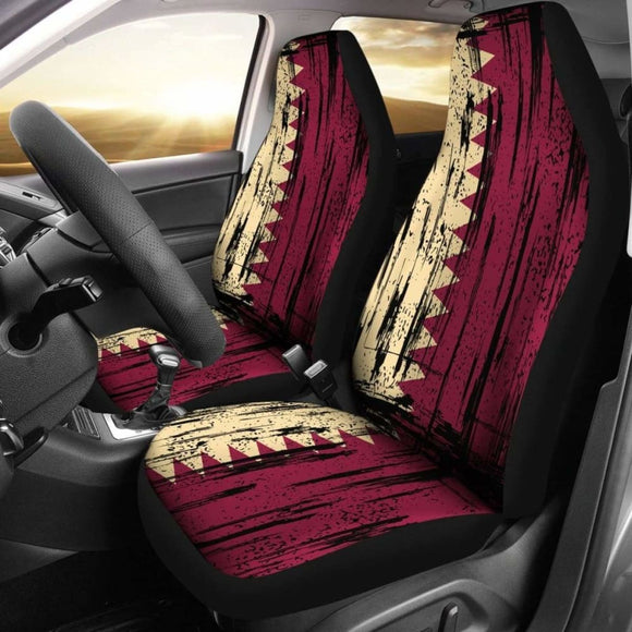 Qatar Grunge Flag Car Seat Cover 1 232125 - YourCarButBetter