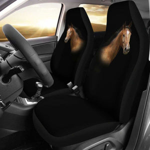 Quarter Horse Head Black Seat Covers 170804 - YourCarButBetter