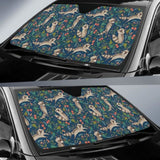 Raccoon Tropical Leaves Pattern Car Auto Sun Shades 182102 - YourCarButBetter