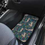 Raccoon Tropical Leaves Pattern Front And Back Car Mats 154813 - YourCarButBetter