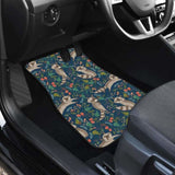 Raccoon Tropical Leaves Pattern Front And Back Car Mats 174510 - YourCarButBetter