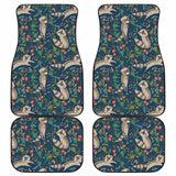 Raccoon Tropical Leaves Pattern Front And Back Car Mats 174510 - YourCarButBetter