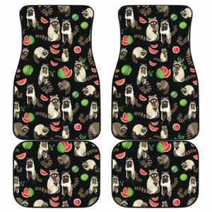 Raccoon Watermelon Pattern Front And Back Car Mats 154813 - YourCarButBetter