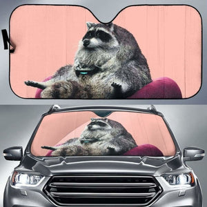 Raccoon with Joystick Gamepad car auto sunshades 182102 - YourCarButBetter