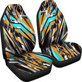 Racing Army Style Grey & Orange Vibe Car Seat Cover 101819 - YourCarButBetter