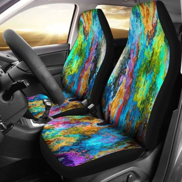 Rainbow Abstract Seat Covers 105905 - YourCarButBetter