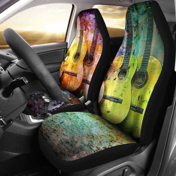 Rainbow Guitar Car Seat Covers 221205 - YourCarButBetter