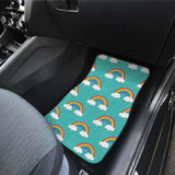 Rainbow Pattern Green Background Front And Back Car Mats 174914 - YourCarButBetter