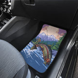 Rainbow Trout Car Mats Hooked On Fishing Art Car Decor 182417 - YourCarButBetter