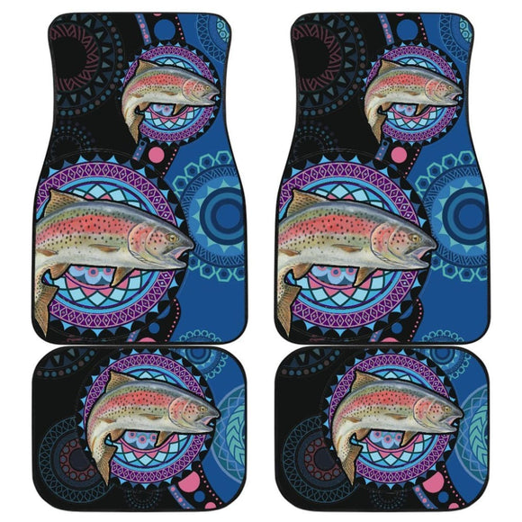 Rainbow Trout Ethnic Pattern Fishing Car Floor Mats 182417 - YourCarButBetter