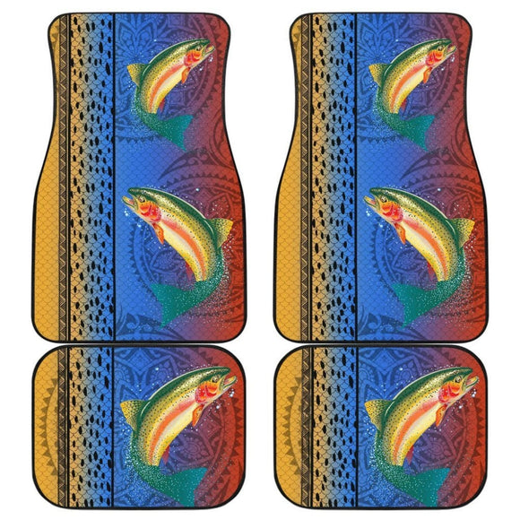 Rainbow Trout Fish Scale Pattern Fishing Car Floor Mats 182417 - YourCarButBetter