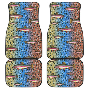 Rainbow Trout Fish Skin Pattern Fishing Car Floor Mats 182417 - YourCarButBetter