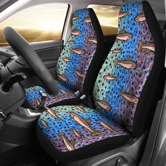 Rainbow Trout Fish Skin Pattern Fishing Car Seat Covers 182417 - YourCarButBetter