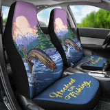 Rainbow Trout Fishing Car Seat Covers Hooked On Fishing Car Decor 182417 - YourCarButBetter