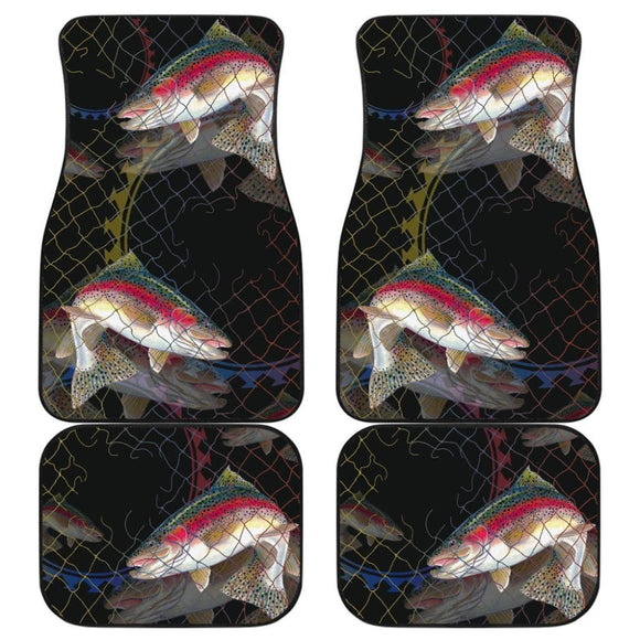 Rainbow Trout In The Net Fishing Car Floor Mats 182417 - YourCarButBetter