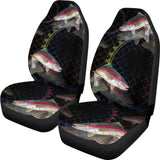 Rainbow Trout In The Net Fishing Car Seat Covers 182417 - YourCarButBetter