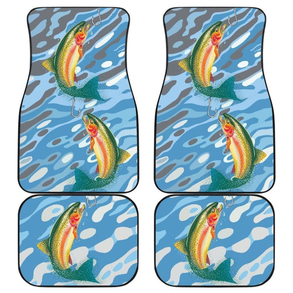 Rainbow Trout On The Water Fishing Car Floor Mats 182417 - YourCarButBetter