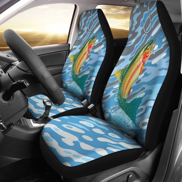 Rainbow Trout On The Water Fishing Car Seat Covers 182417 - YourCarButBetter