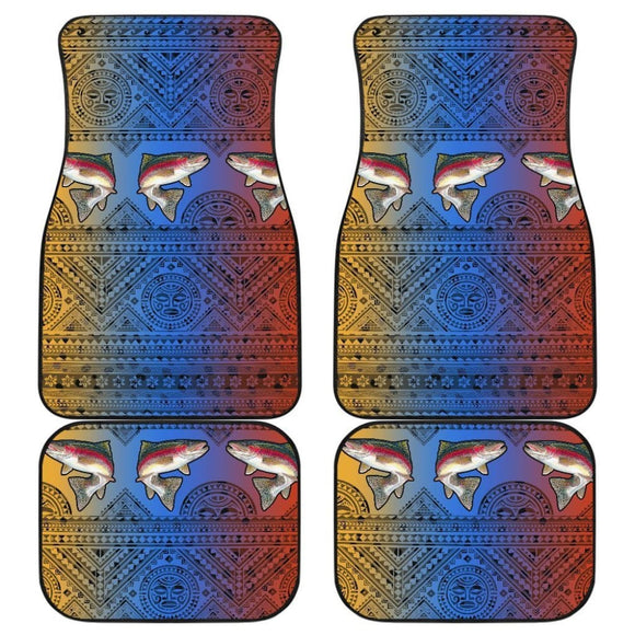 Rainbow Trout Skin Color Boho Pattern Fishing Car Floor Mats 182417 - YourCarButBetter