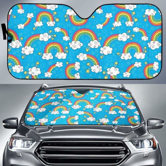 Rainbows Sky Clouds Pattern Car Auto Sun Shades 460402 - YourCarButBetter