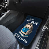 Reading Hedgehog Busy Reading Book Funny Wild Animal Car Floor Mats 144902 - YourCarButBetter