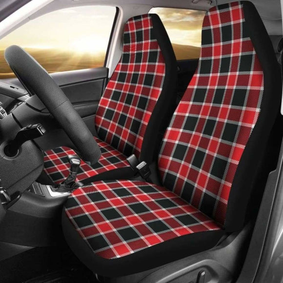 Red And Black Plaid Check Car Seat Covers 105905 - YourCarButBetter