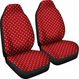 Red And White Polka Dot Car Seat Covers Polkadots Retro Vintage 143731 - YourCarButBetter