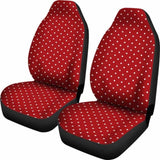 Red And White Polka Dot Car Seat Covers Polkadots Retro Vintage 143731 - YourCarButBetter