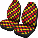 Red And Yellow Check Seat Cover 153908 - YourCarButBetter