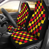 Red And Yellow Check Seat Cover 153908 - YourCarButBetter
