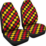 Red And Yellow Check Seat Cover 153908 - YourCarButBetter