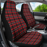 Red Black And White Plaid Tartan Car Seat Covers 161012 - YourCarButBetter